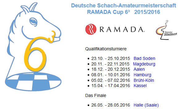 Deutsche Schach-Amateurmeisterschaft RAMADA Cup 6³ 2015/2016 - Qualifikationsturnier Hamburg