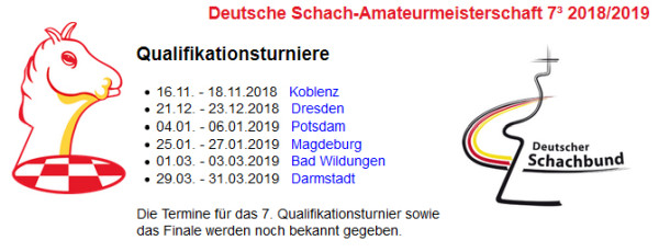 Deutsche Schach-Amateurmeisterschaft 7³ 2018/2019 - Qualifikationsturnier Koblenz