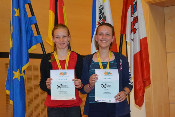 u16m, v.l.n.r.: Landesmeisterin u16: Charlotte Eulitz (SG Gstrow/Teterow), 2. Pia-Milena Jrs (SG Gstrow/Teterow)