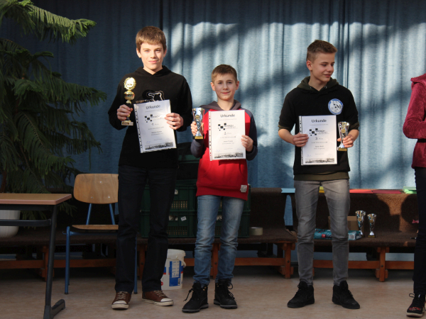 U14, v.l.n.r.: 1. Marius Fromm (Greifswalder SV), 2. Jannis Troyke (Greifswalder SV), 3. Aaron Bre (SAV Torgelow)