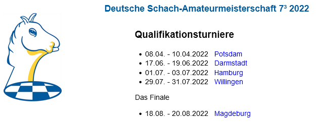 Deutsche Schach-Amateurmeisterschaft 7³ 2022 - Qualifikationsturnier Hamburg