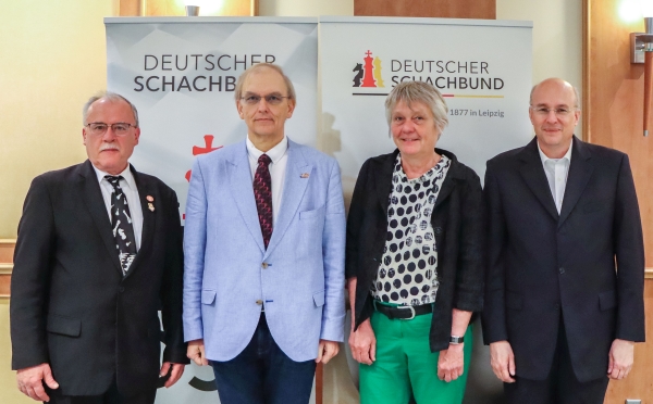 Das am 20. Mai 2023 gewählte DSB-Präsidium (v.l.n.r.): Guido Springer, Axel Viereck, Ingrid Lauterbach und Jürgen Klüners; Foto: DSB