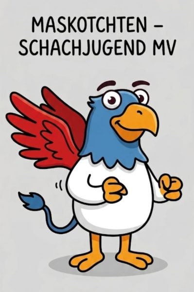 »Rooky Griffen« - das Maskottchen der SJ-MV hat das Licht der Schachwelt erblickt; Foto: Felix Schreiber