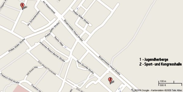 Jugendherberge - Sport- und Kongresshalle