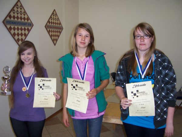 U16w, v.l.n.r.: 1. Alina Gazizova (Makkabi Rostock), 2. Birte Kummer (SF Schwerin), 3. Cindy Zoll (SG Gstrow/Teterow)