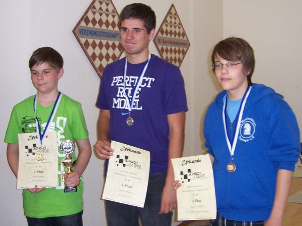 U16, v.l.n.r.: 1. Adrian Focke (SF Schwerin), 2. Gregor Siegert (SF Schwerin), 3. Aaron Goldbach (SC Mecklenburger Springer)