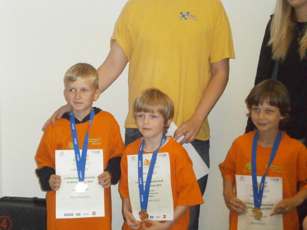 Sieger Sonderwertung U10, v.l.n.r.: 2. Roman Malyschko (SF Schwerin), 3. Alexander Ivanov (TSV Makkabi Rostock), 1. Maksim Ivanov (TSV Makkabi Rostock)