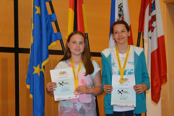 u12w, v.l.n.r.: 3. Milena Sohrweide (Eintracht Neubrandenburg), Landesmeisterin u12: Sophie Wucherer (Greifswalder SV)
