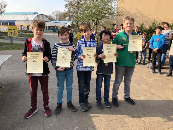 u12m, v.l.n.r.: 5. M�ller,Mitja (TuS Makkabi Rostock), 4. Wiechhusen,Laurin-El (SF Schwerin), 3. Lange,Oskar (TSG Neustrelitz), 2. Maeno,Yosuke (SF Schwerin), Landesmeister u12: Lippitz,Jaden (SG G�strow)