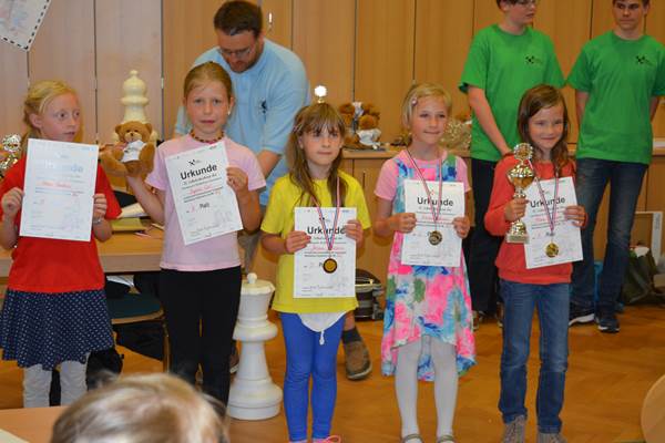 Wertungsklasse IVw / 2. Klasse, v.l.n.r.: 5. Suckow,Malin (BIP-Grundschule Neubrandenburg), 4. Carl,Sophia (BIP-Grundschule Neubrandenburg), 3. Joachim,Jasmin (Grundschule Lichtenhagen), 2. Hoffmann,Vivien (GS Andershof Stralsund), 1. Hoffmann,Flora (Hans-Fallada-Schule Feldberg)