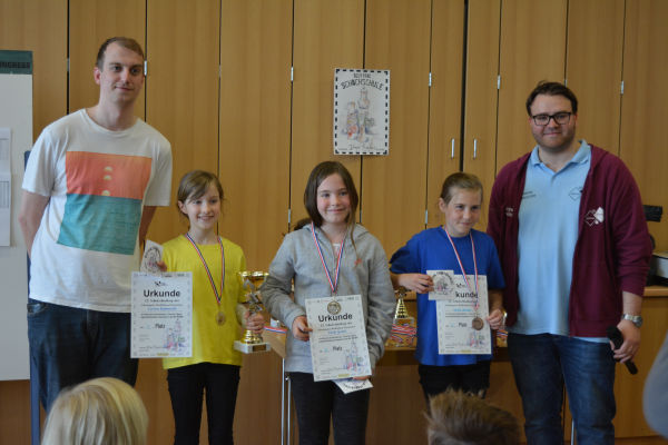 Wertungsklasse IIIw / 4. Klasse, v.l.n.r.: 1. Kammrath,Larissa (GS Lichtenhagen), 2. Spotke,Emily (Grunschule Khlungsborn), 3. Wander,Emelie (GS West 